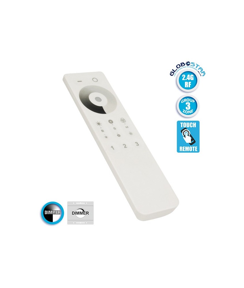 Ασύρματο LED Χειριστήριο Αφής 2.4G RF Dimmer Έως και 3 Διαφορετικά Groups GloboStar 73313